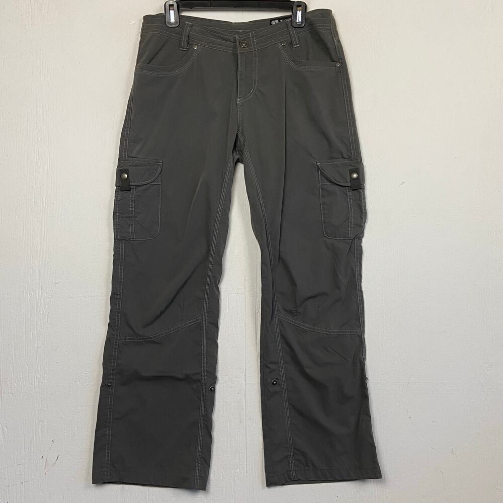 KUHL Splash Roll-Up Women’s Gray Cargo Hiking Pants Vintage Patina Dye Size 10